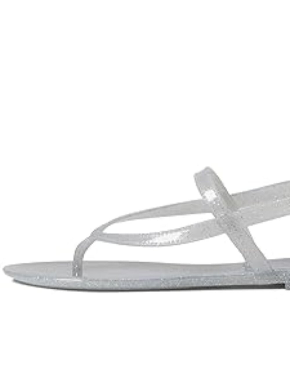 Stuart Weitzman Silver Glitter Summer Jelly Sandal Size 10 - Picture 2 of 6